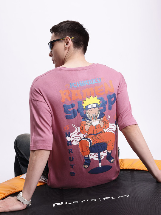 Minute Mirth Men Naruto Graphic Print Cotton Blend T-Shirt (Onion, Pack Of 1)