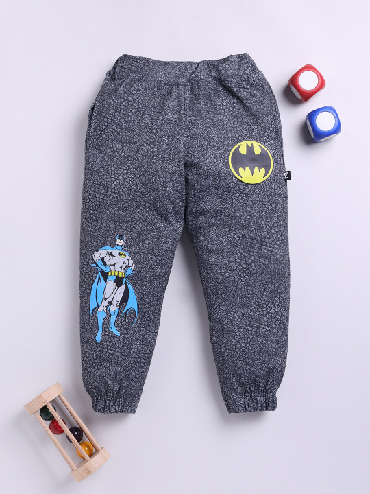 Minute Mirth Boys Batman Blended Printed Joggers (Black, Pack Of 1)