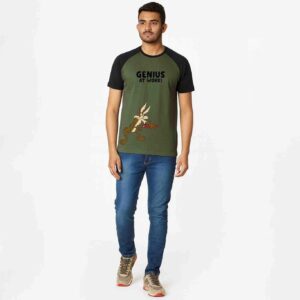 Minute Mirth Looney Tunes Printed Cotton Blend T-Shirt For Men (Green, Pack Of 1)