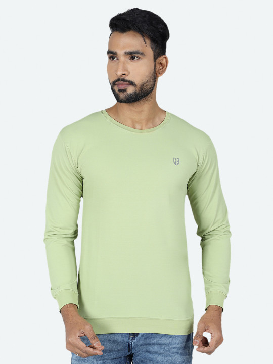 GAME BEGINS Men Round Neck Full Sleeve T-Shirt (Sea Green, Pack of 1)