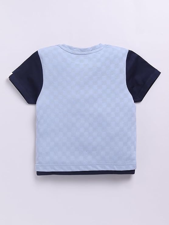 Happy Faces Kid’s Solid Cotton T-shirt (Blue, Pack of 1)
