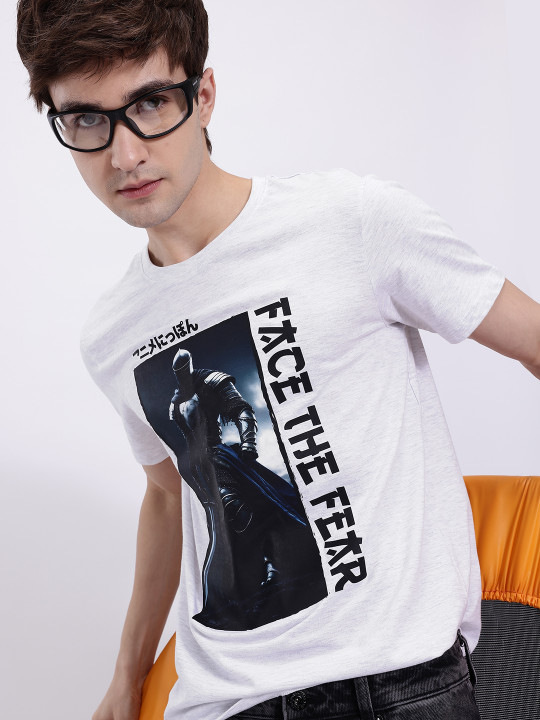 Minute Mirth Men’s Anime Nippon Graphic Printed Cotton T-shirt (Off-White, Pack Of 1)