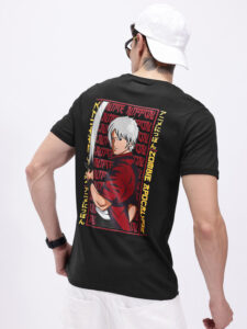 Minute Mirth Men’s Anime Nippon Printed Cotton T-shirt (Black, Pack Of 1)