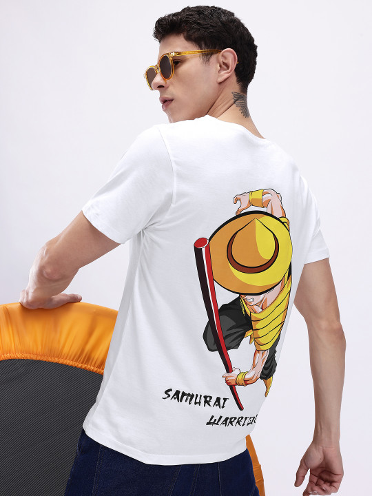 Minute Mirth Men’s Pure Cotton Anime Nippon Graphic Printed T-shirt (White, Pack Of 1)