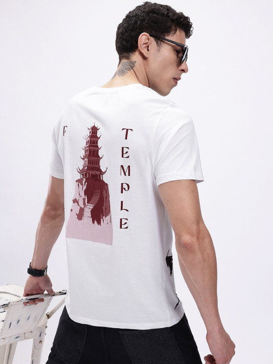 Minute Mirth Men’s Pure Cotton Avatar Graphic Printed T-shirt (White, Pack Of 1)